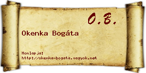 Okenka Bogáta névjegykártya